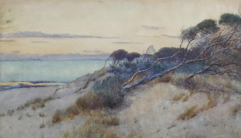 Appraisal: Watercolor painting by John Mather Australian - showing trees on