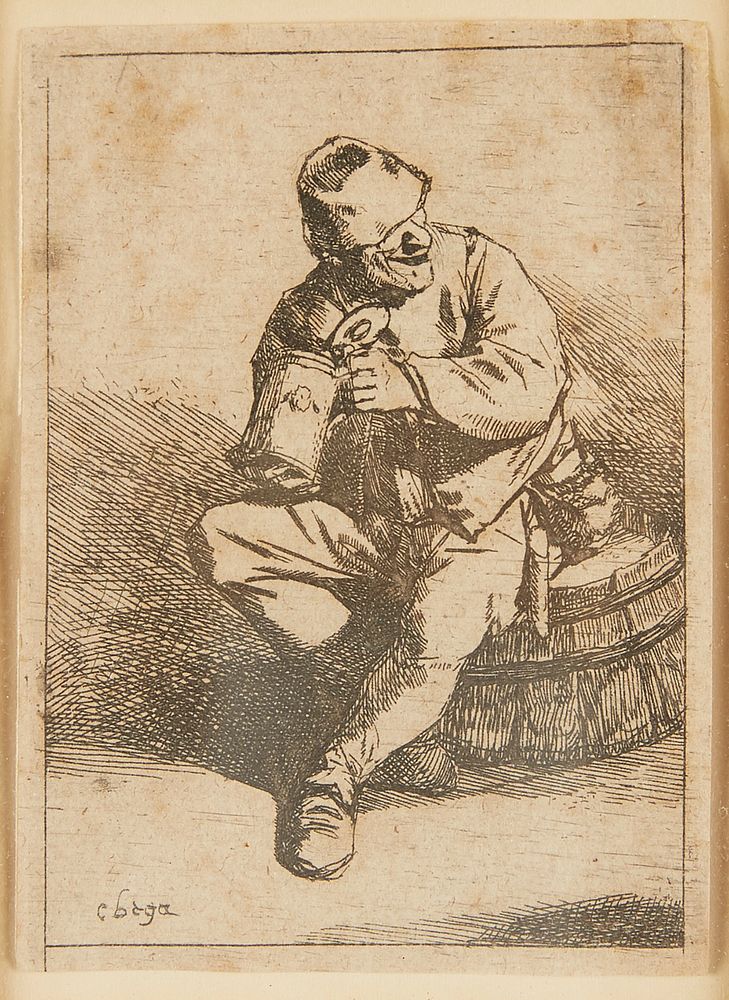 Appraisal: Cornelis Bega The Drinker Etching on Paper Cornelis Bega -