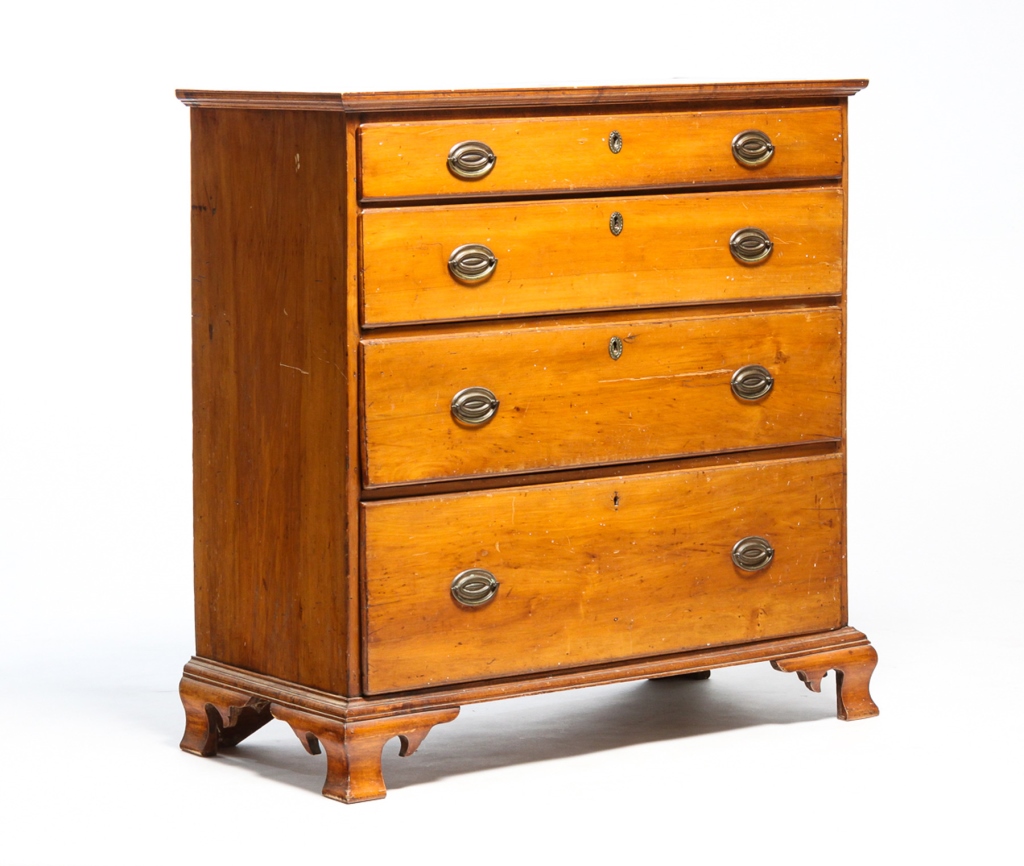 Appraisal: Second half th century maple with pine secondary Dovetailed case