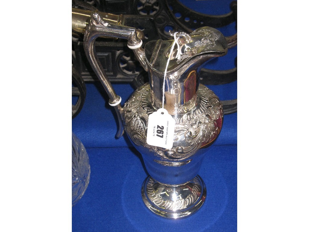 Appraisal: Silver plated claret jug