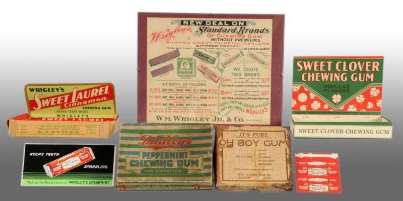 Appraisal: Lot of Assorted Gum Items Description Includes one framed profit-sharing