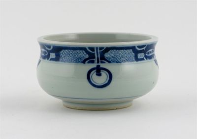 Appraisal: A Chinese blue and white censer the body painted with