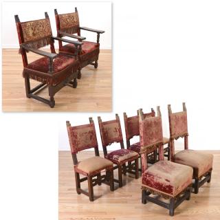 Appraisal: Assembled set Spanish Baroque dining chairs Assembled set Spanish Baroque