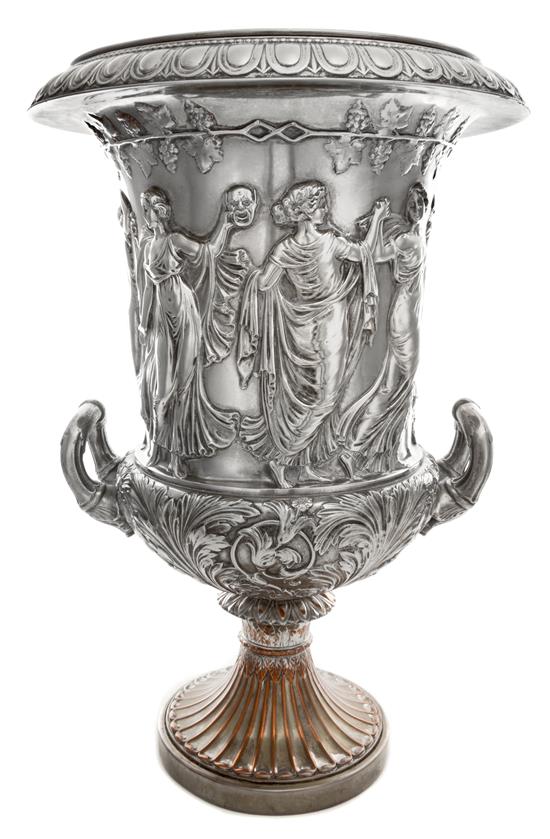 Appraisal: Sale Lot A Neoclassical Silver-Plate Urn of campagna form with