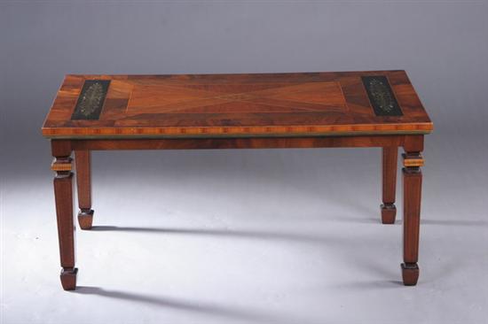 Appraisal: NEOCLASSICAL STYLE SPECIMEN-INLAID LOW TABLE early th century including bronze