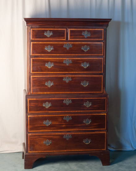 Appraisal: Late th Early th C English Chest-on-Chest mahogany with oak