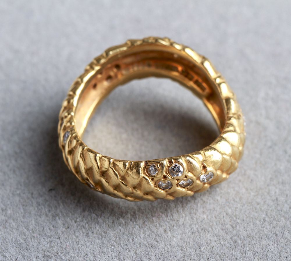 Appraisal: Angela Cummings K Gold Diamonds Wave Ring Angela Cummings K