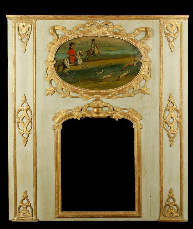 Appraisal: - Imporant th C French Trumeau Mirror Important th Century