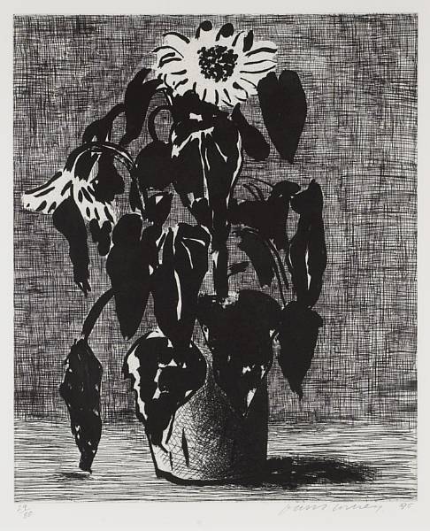 Appraisal: David Hockney British born Sunflowers I MCA Tokyo Etching and