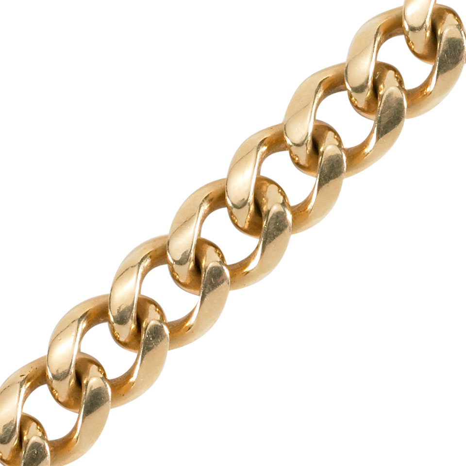 Appraisal: k Yellow Gold Curb Link Bracelet length in cm g