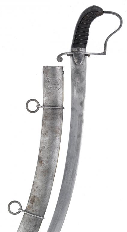 Appraisal: A PATTERN LIGHT CAVALRY OFFICER'S SWORD AND SCABBARD with plain