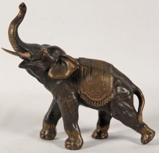 Appraisal: BRONZE SCULPTURE OF ELEPHANT H X W X D BRONZE