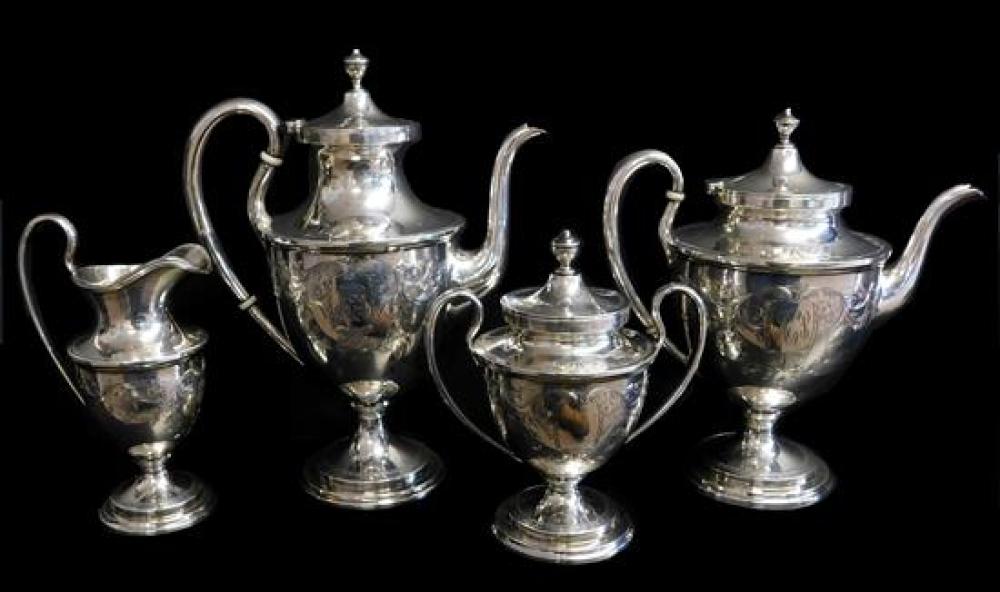 Appraisal: SILVER S Kirk and Son four piece tea and coffee