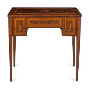 Appraisal: An Italian Walnut and Marquetry Dressing Table th Century Height