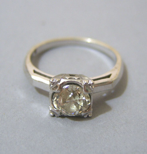 Appraisal: Diamond K white gold ladies ring