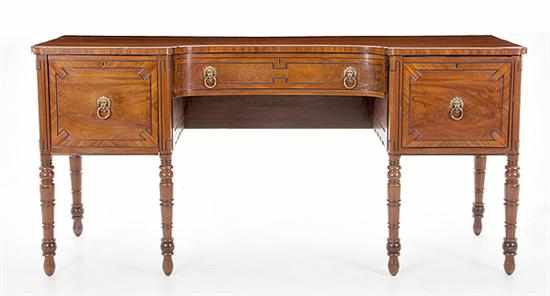 Appraisal: Regency mahogany sideboard circa rectangular top with recessed center above