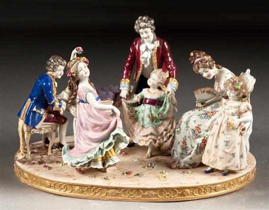 Appraisal: Rudolstadt porcelain group of a family piano recital th century