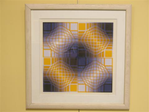 Appraisal: VICTOR VASARELY MELY Serigraph x in sight Framed inscribed and