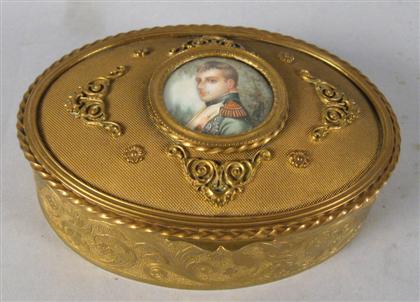 Appraisal: Two French gilt metal bijouterie boxes early th century Each