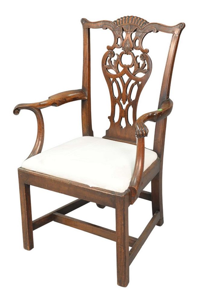 Appraisal: George II Mahogany Armchair c height inches Provenance The Estate