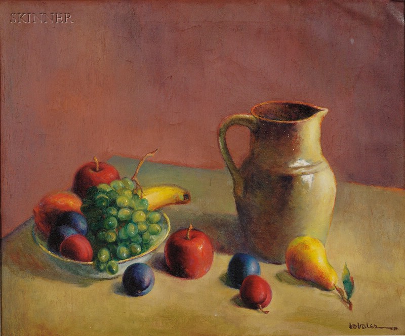 Appraisal: American School th Century Still Life with Fruit Indistinctly signed