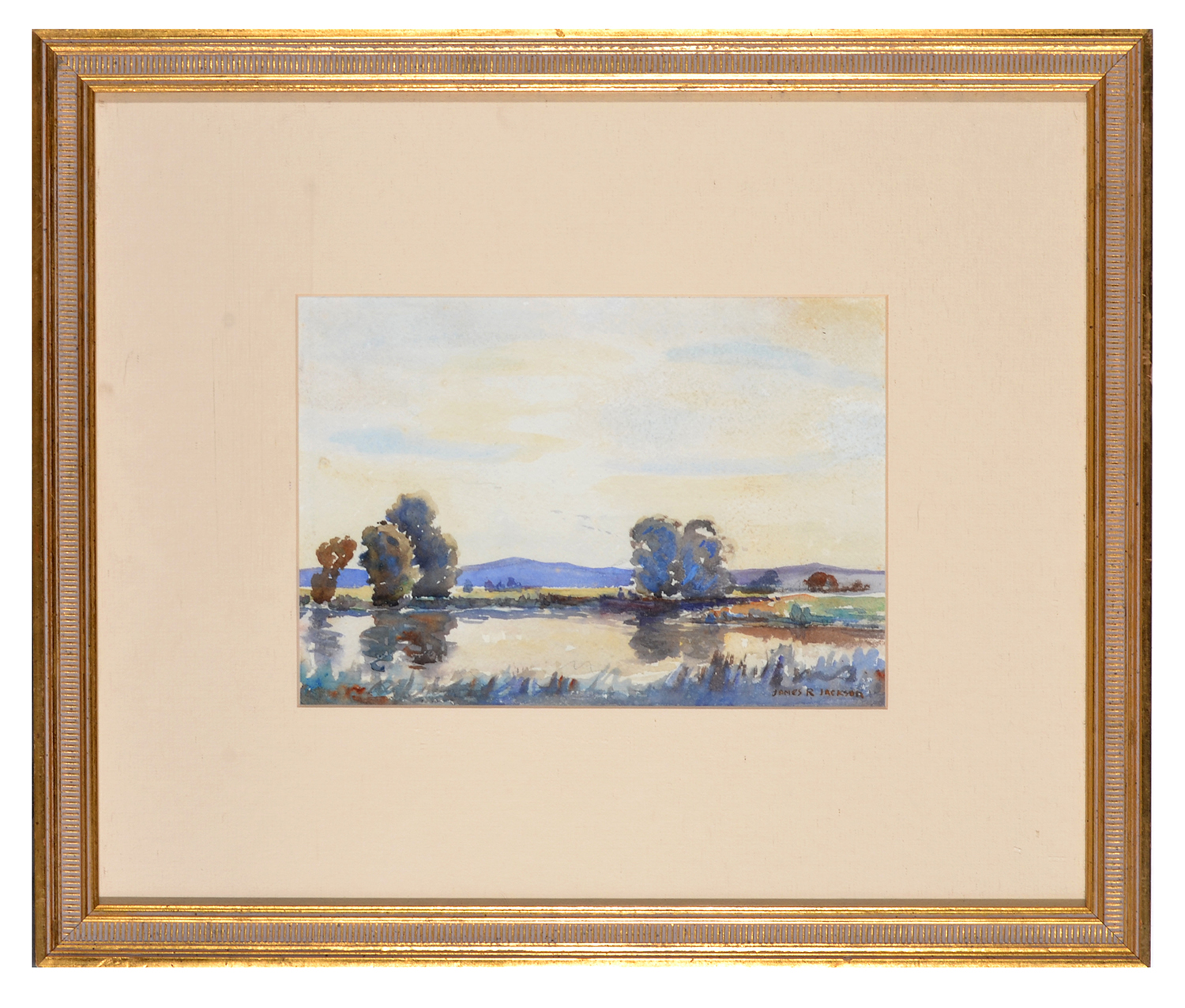 Appraisal: JAMES RANDALPH JACKSON - LANSCAPE WATERCOLOUR WATERCOLOUR PORTRAIT TO REVERSE