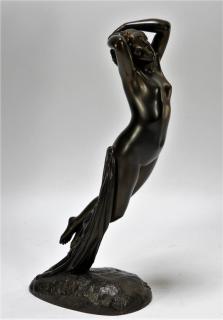 Appraisal: C Bronze Nude Aft Joseph Michel FRANCE CIRCA A bronze