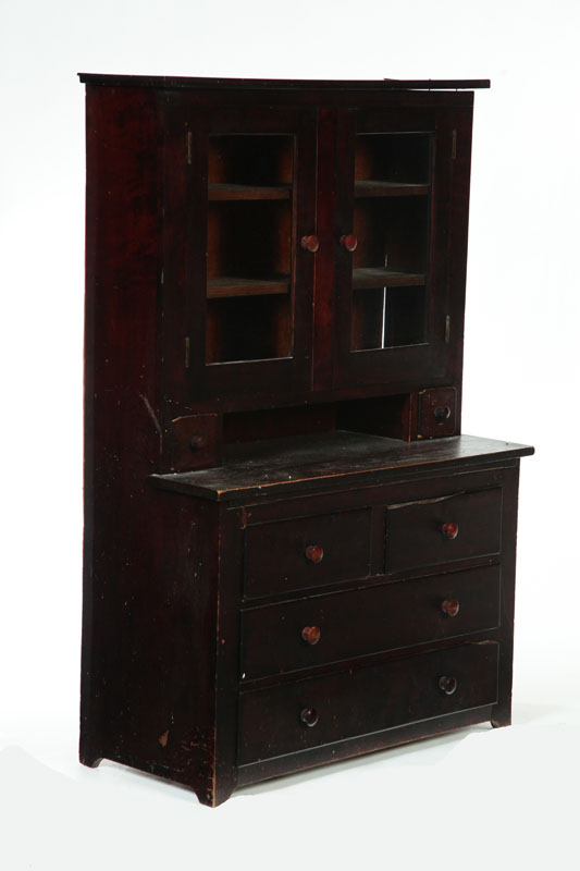 Appraisal: CHILD'S STEP-BACK CUPBOARD Attributed to Holmes County Ohio late th