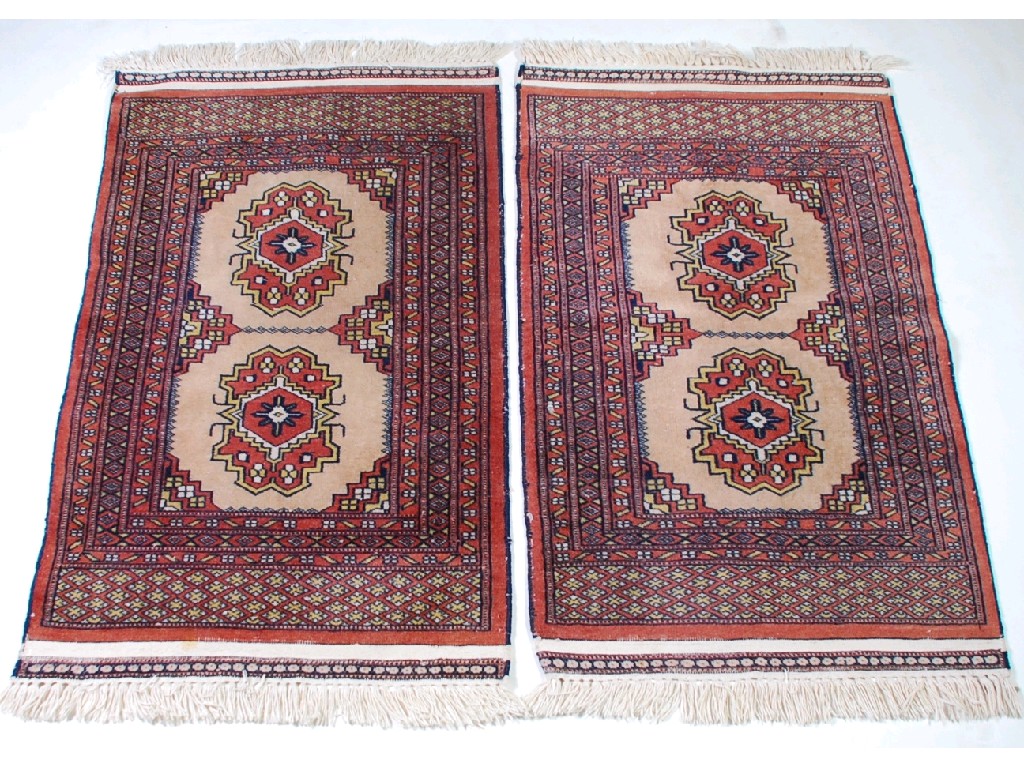 Appraisal: PAIR OF PAKISTAN RUGS OF CAUCASIAN STYLE each with two