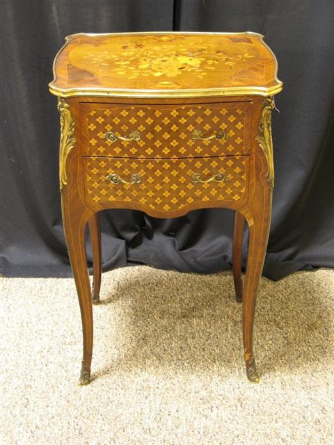 Appraisal: MARQUETRY TABLE EN CHIFFONIERE G DURAND Late th century stamped