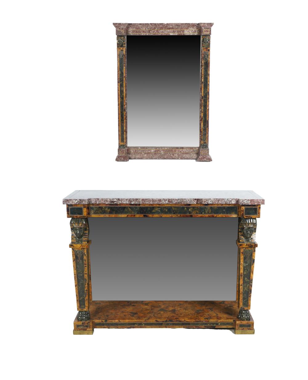 Appraisal: MAITLAND-SMITH EMPIRE STYLE CONSOLE MIRROReach with label verso each with