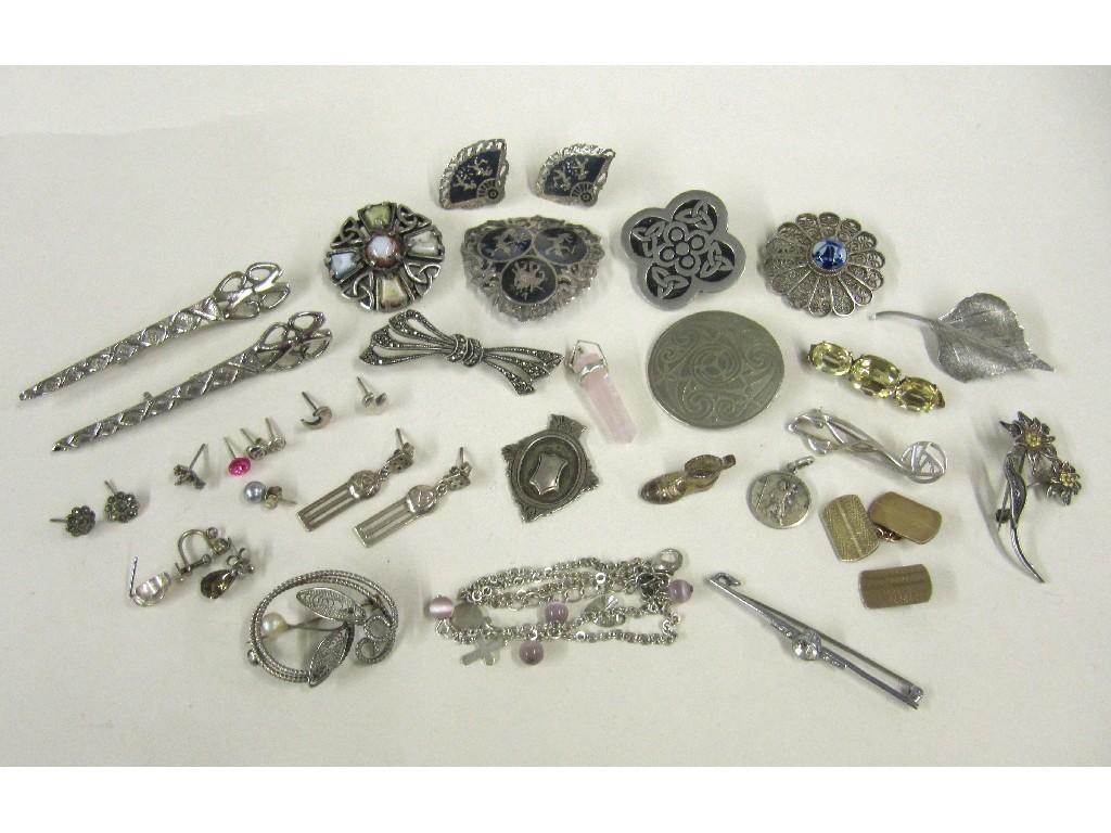 Appraisal: Lot of silver and white metal jewellery to include earrings