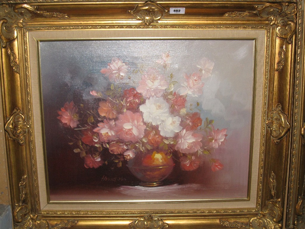 Appraisal: Pair of oil on canvas flower studies