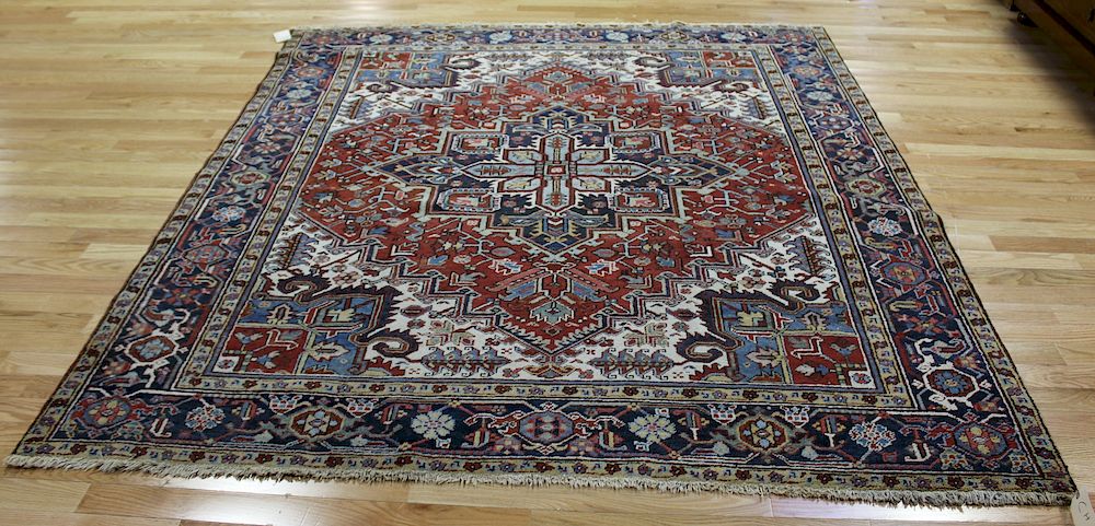 Appraisal: Antique and Finely hand Woven Heriz Carpet Nice size design