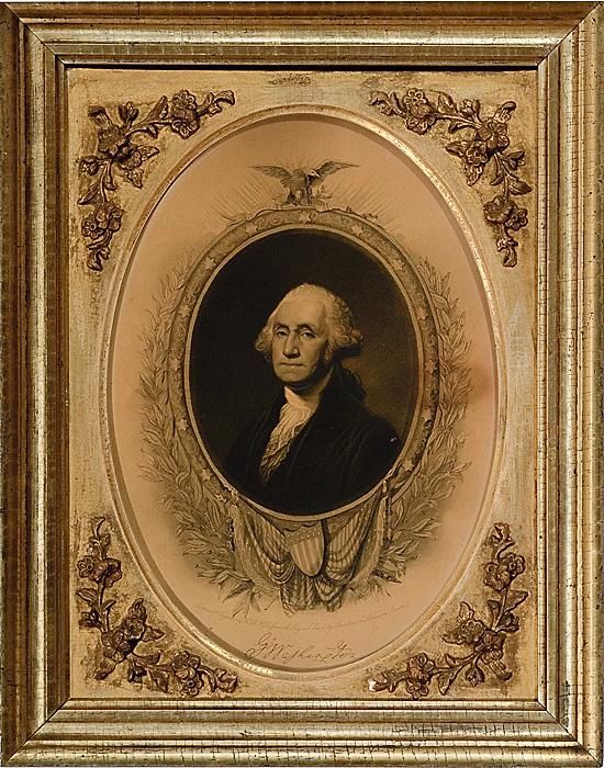 Appraisal: ENGRAVING OF GEORGE WASHINGTON engraved by Henry Bryan Hall -