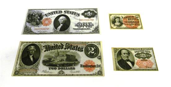 Appraisal: CURRENCY Lot of Four Collectible Notes a US note of