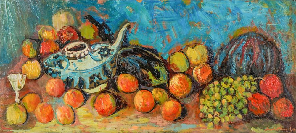 Appraisal: HUMBERT L HOWARD - STILL LIFE oil on glass signed