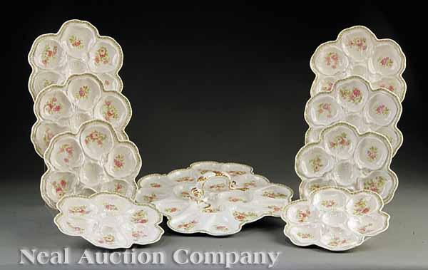 Appraisal: A Limoges Porcelain Oyster Service late th c by Charles