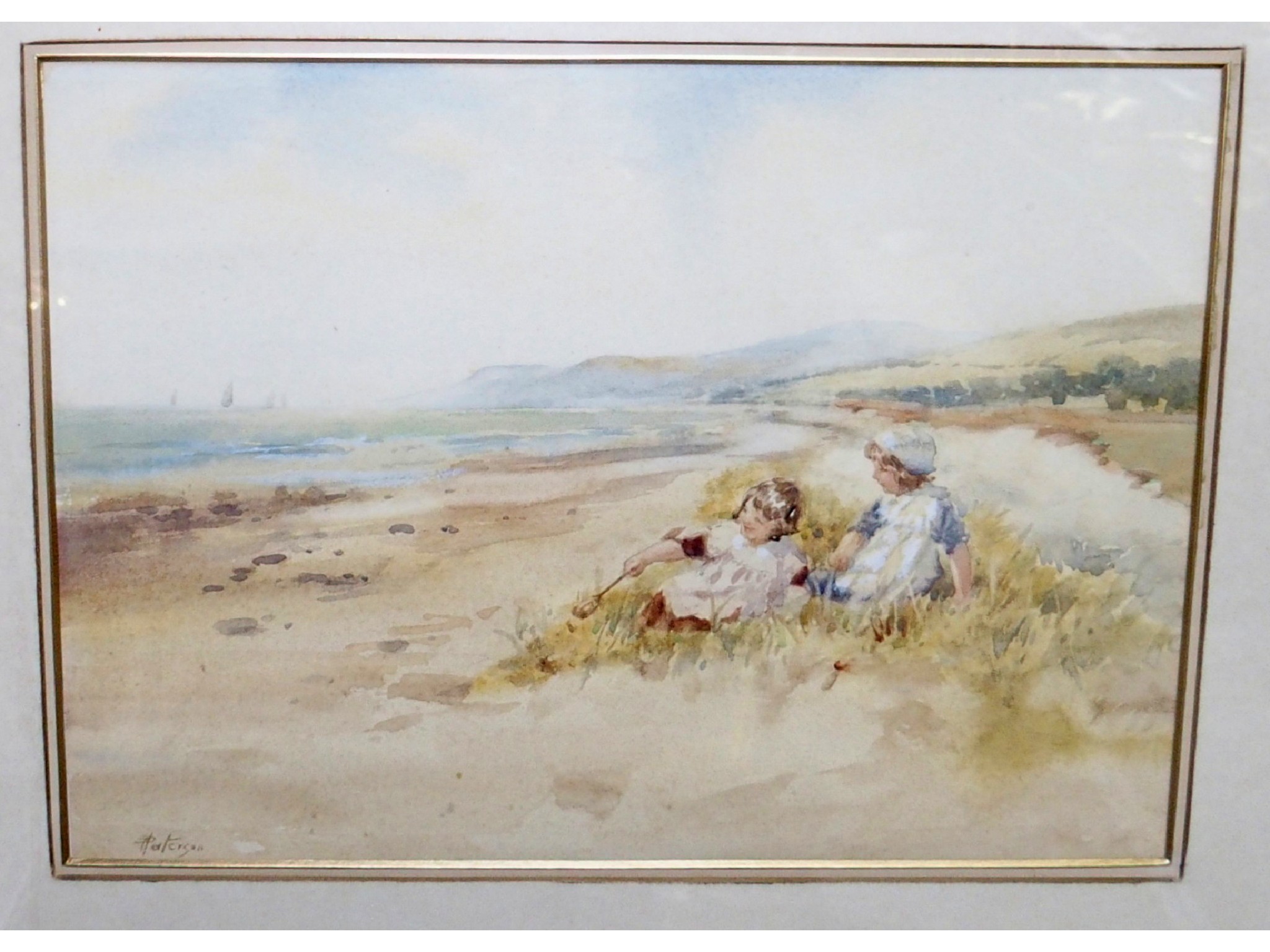 Appraisal: TOM PATERSON On the dunes signed watercolour