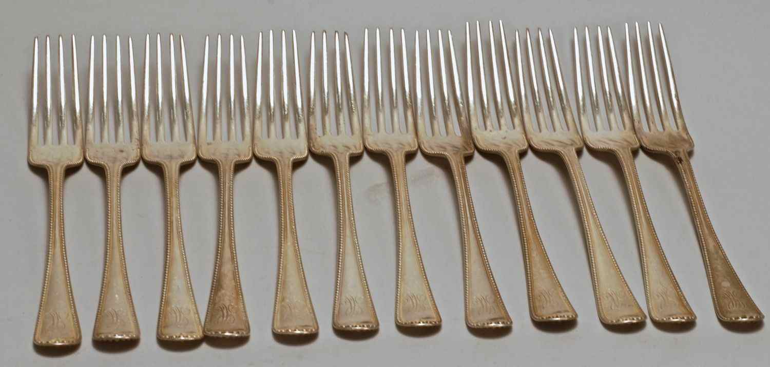 Appraisal: TWELVE STERLING SILVER DESSERT FORKS BY GORHAM MFG CO In