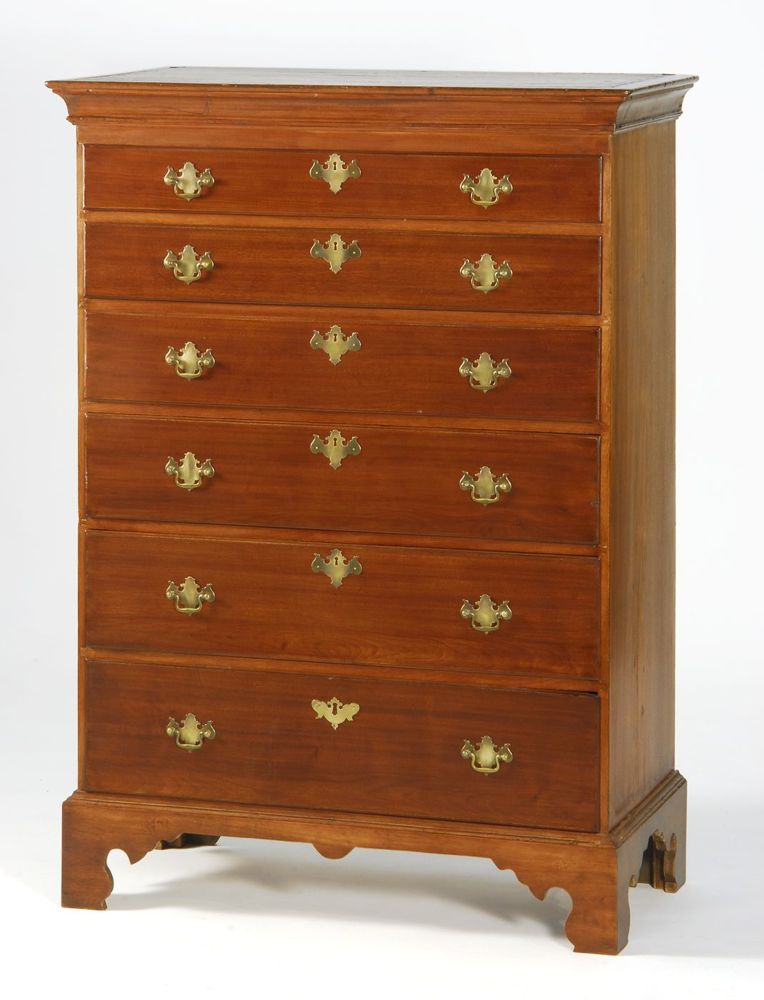 Appraisal: ANTIQUE AMERICAN CHIPPENDALE TALL CHEST New England Late th CenturyIn