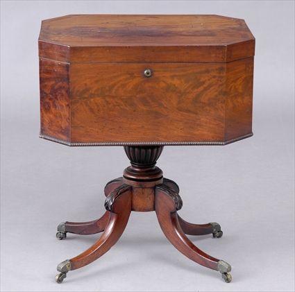 Appraisal: REGENCY MAHOGANY CELLERET The shaped box opening to reveal a