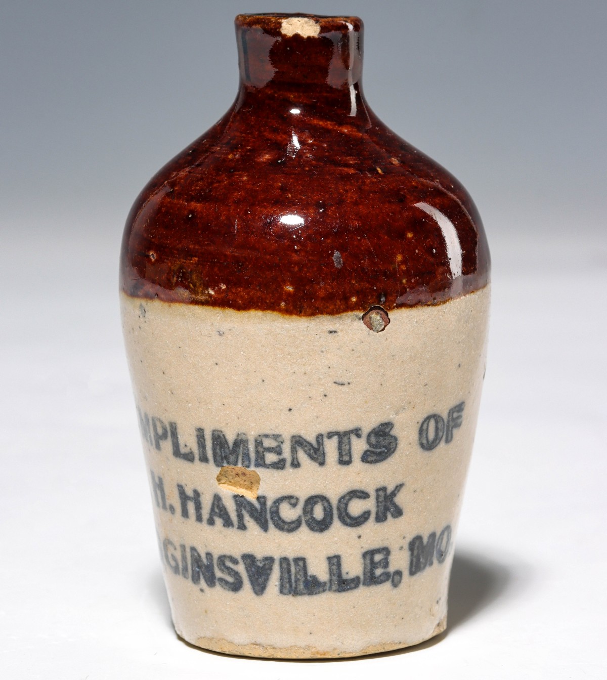 Appraisal: HIGGINSVILLE MISSOURI STONEWARE MINI JUG