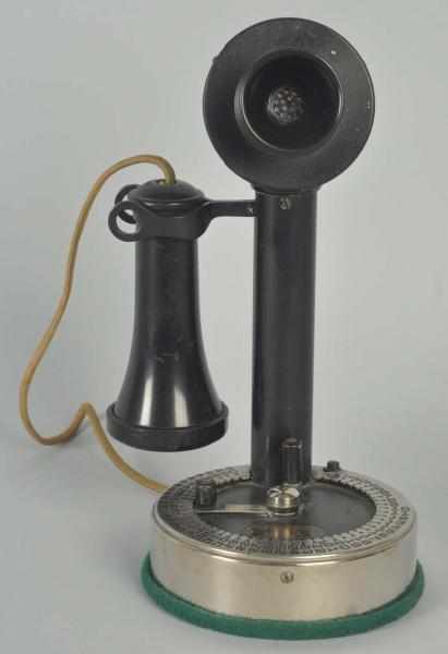 Appraisal: Couch Autophone Candlestick Telephone Circa Black brass and steel upper