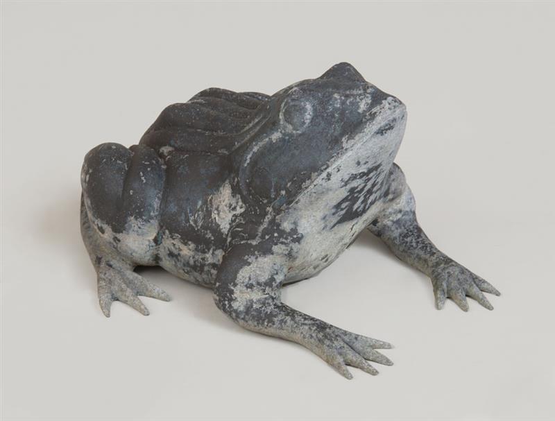 Appraisal: PAINTED METAL MODEL OF A SEATED FROG x x in