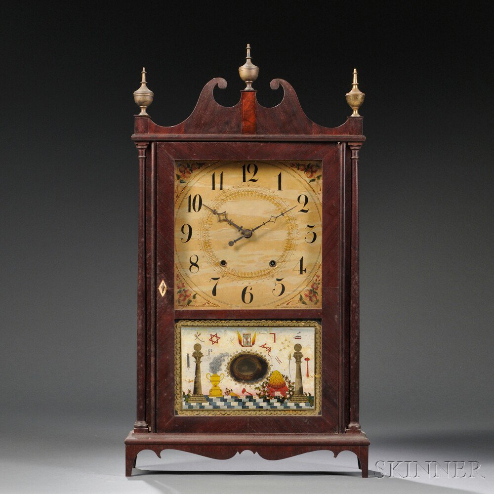 Appraisal: Eli Terry Pillar and Scroll Shelf Clock Plymouth Connecticut c