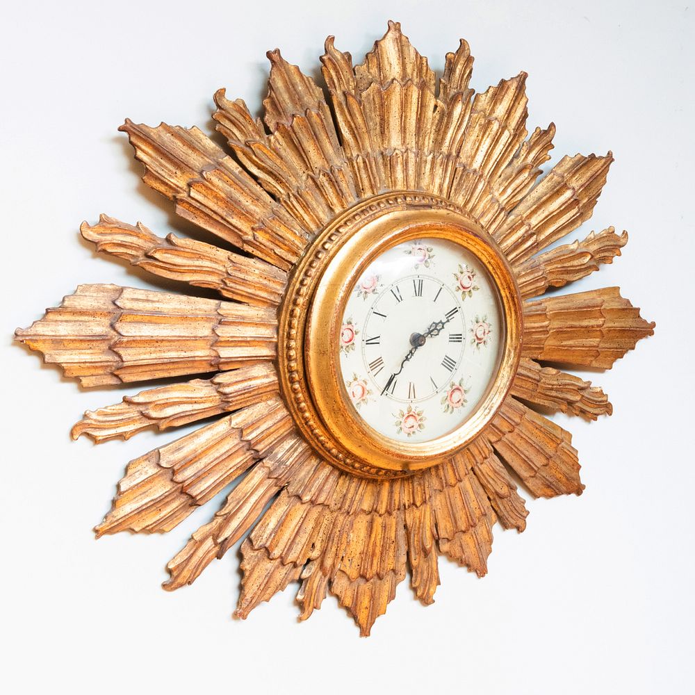 Appraisal: Giltwood Starburst Clock x in Master Class John Rosselli's Artful