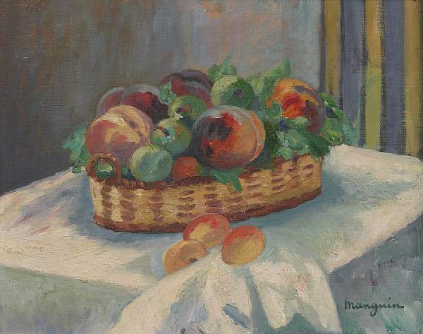 Appraisal: Henri Charles Manguin French - Corbeille de prunes et du