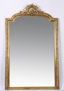 Appraisal: th c French gilt wood mirror h th century French