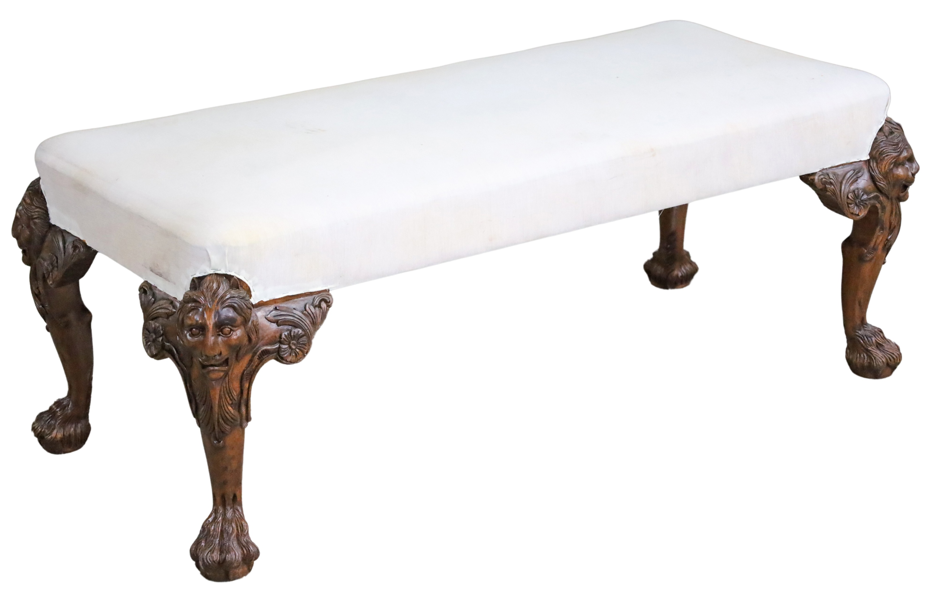 Appraisal: IRISH CHIPPENDALE STYLE LONG BENCH Irish Chippendale style long bench